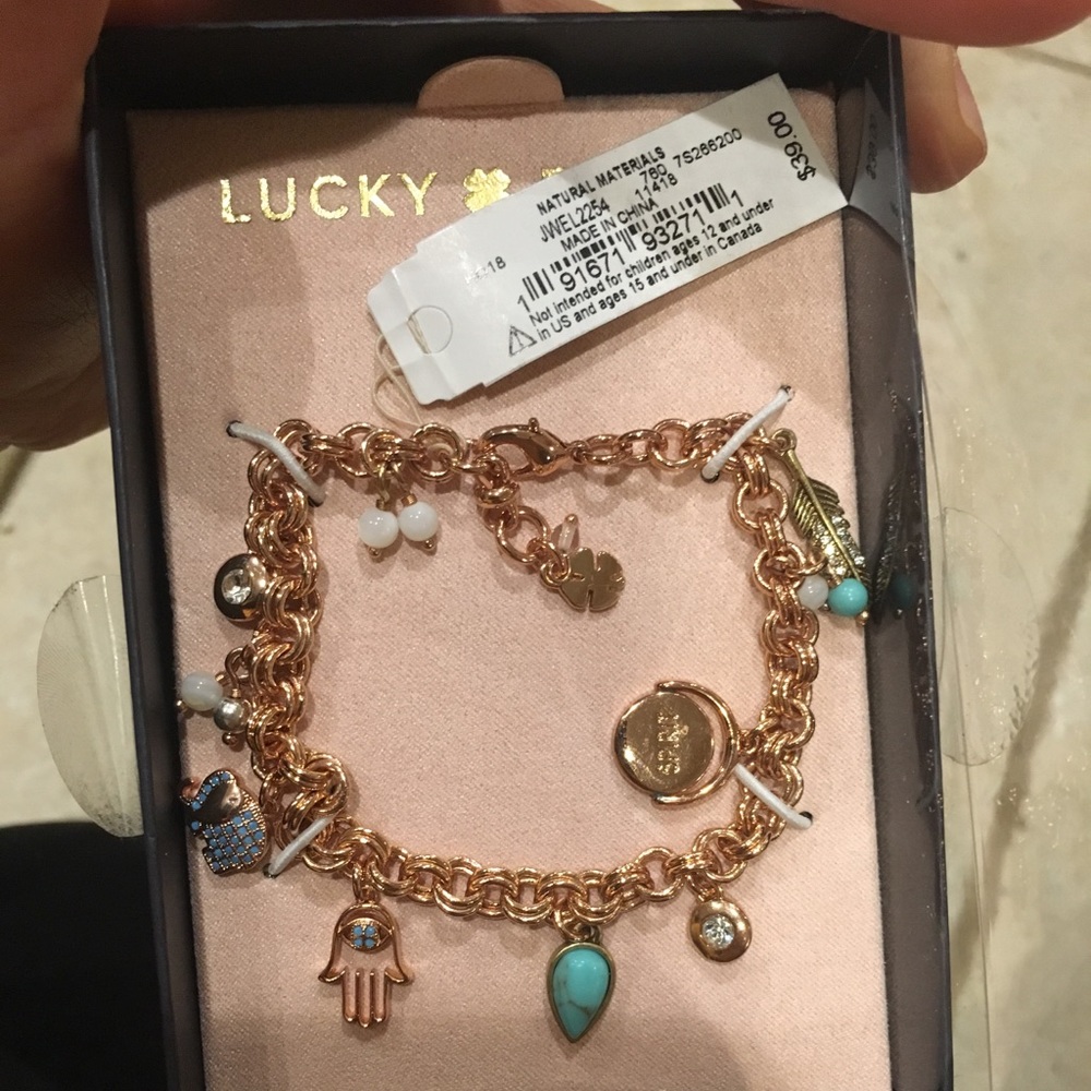 NEW WITH TAGS LUCKY BRAND ROSE GOLD CHARM BRACELET